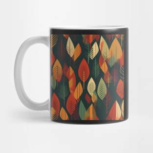 Flat Fall Foliage Seamless Floral Pattern Mug